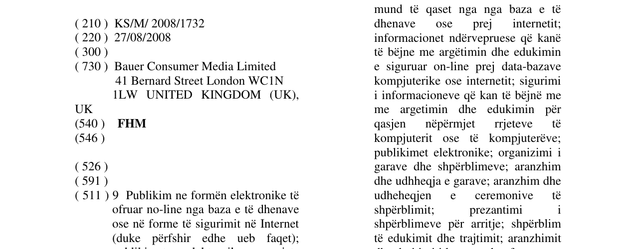 Zëri i markës FHM në buletin
