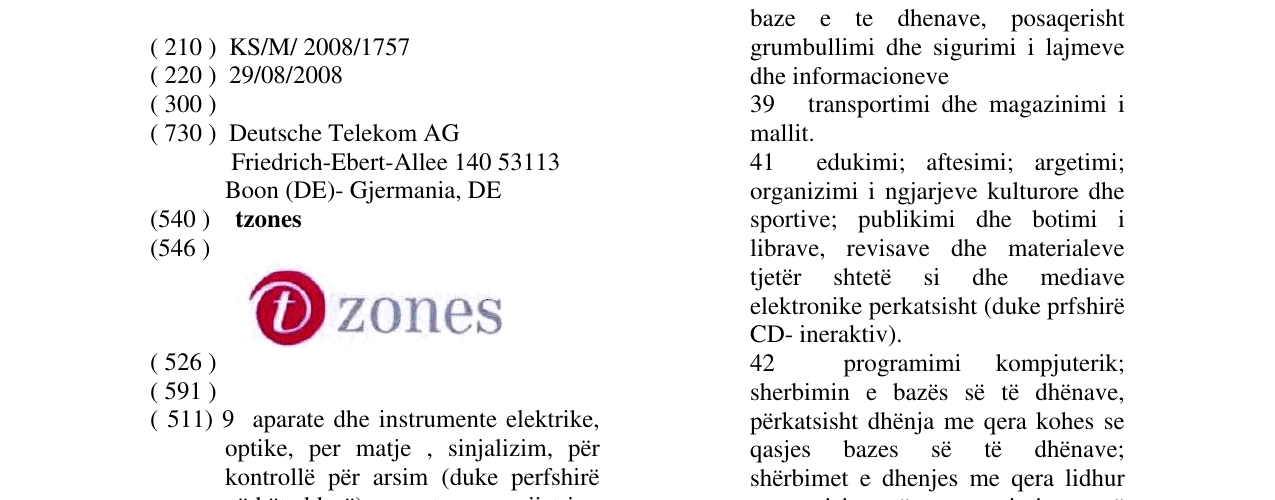 Zëri i markës tzones në buletin