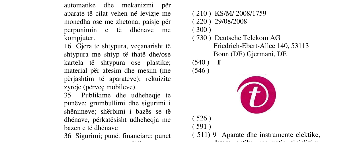Zëri i markës T në buletin