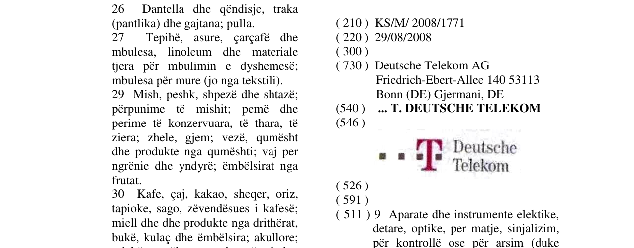 Zëri i markës ... T. DEUTSCHE TELEKOM në buletin