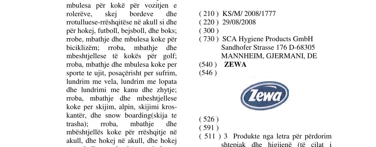 Zëri i markës ZEWA në buletin