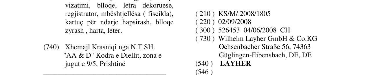 Zëri i markës LAYHER në buletin