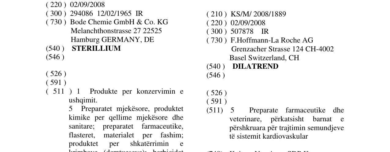 Zëri i markës DILATREND në buletin