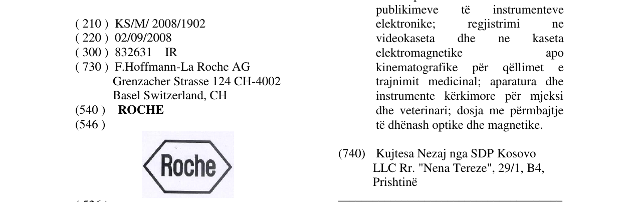 Zëri i markës ROCHE në buletin