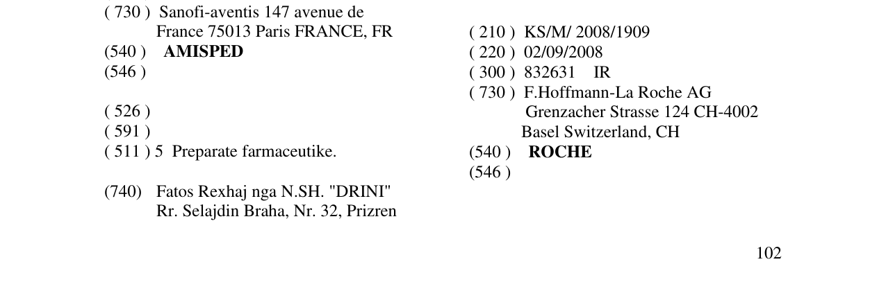 Zëri i markës ROCHE në buletin