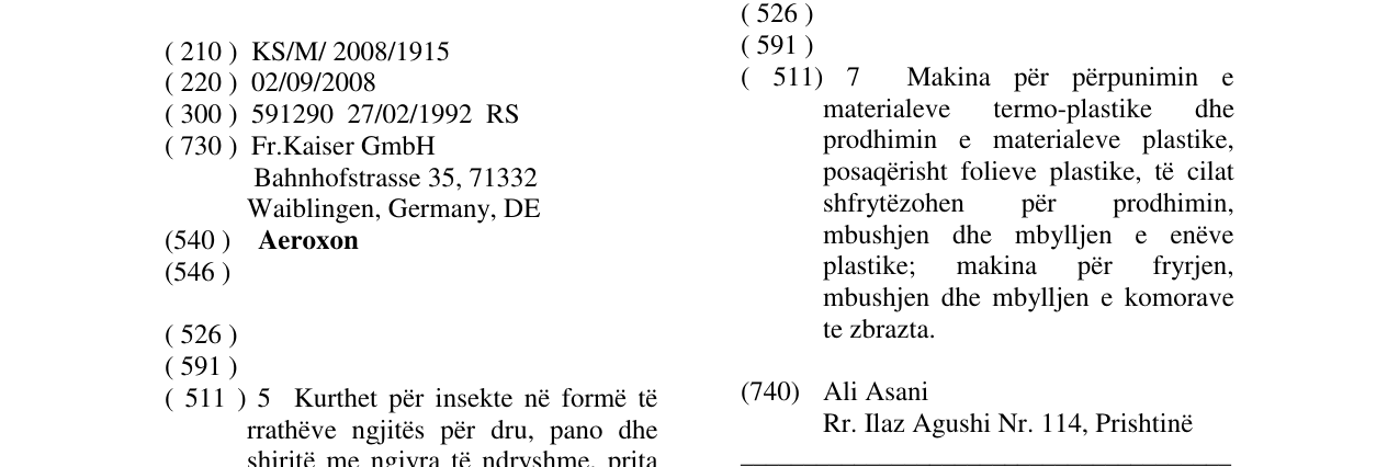 Zëri i markës Aeroxon në buletin