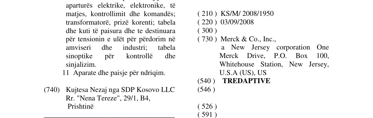 Zëri i markës TREDAPTIVE në buletin