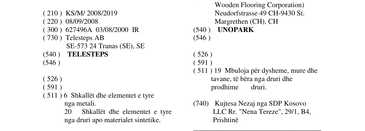 Zëri i markës TELESTEPS në buletin