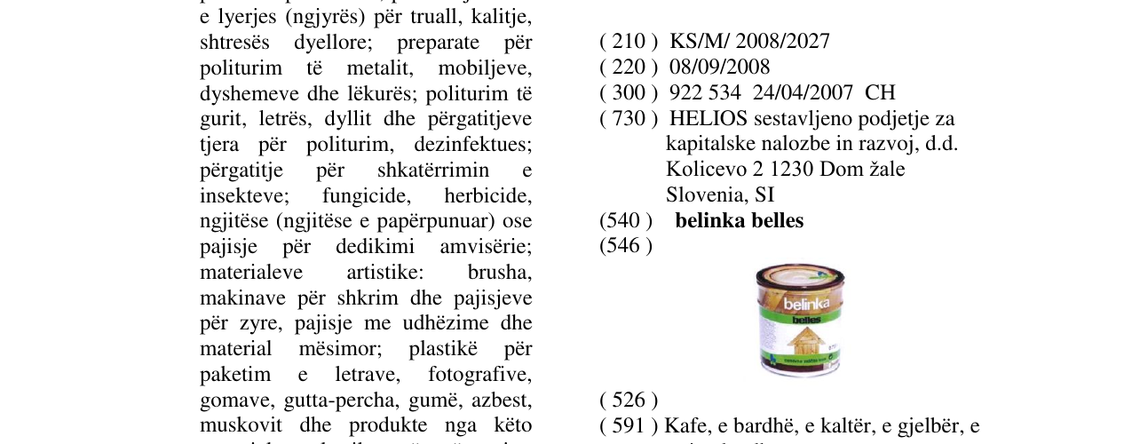Zëri i markës belinka belles në buletin
