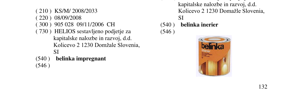 Zëri i markës belinka impregnant në buletin