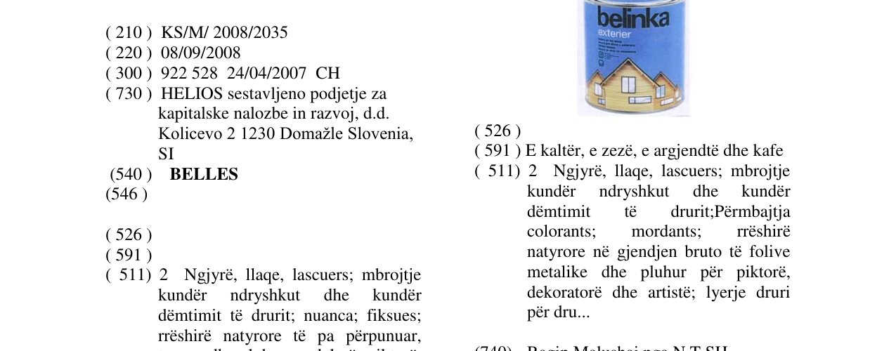 Zëri i markës BELLES në buletin