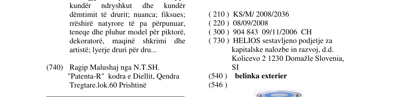 Zëri i markës belinka exterier në buletin