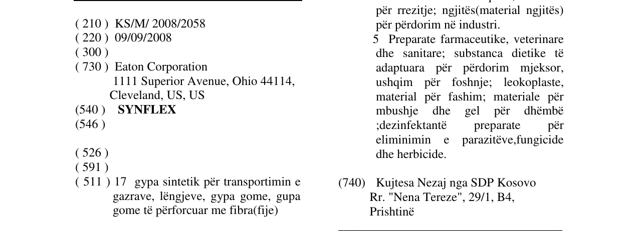 Zëri i markës SYNFLEX në buletin