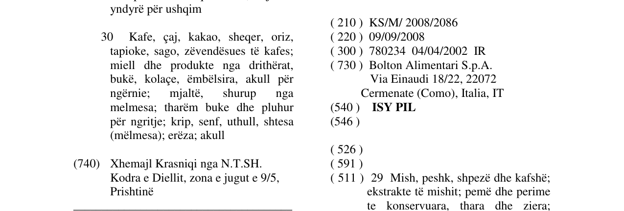 Zëri i markës ISY PIL në buletin