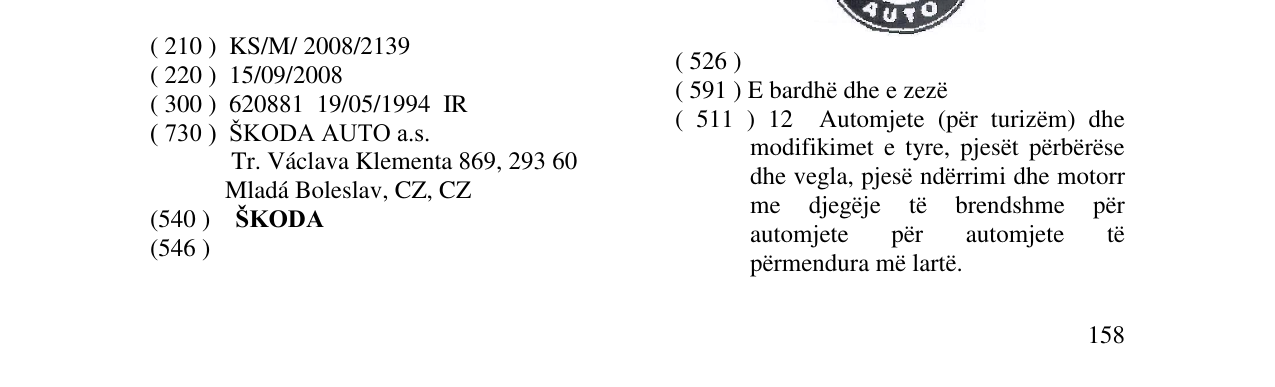Zëri i markës ŠKODA në buletin