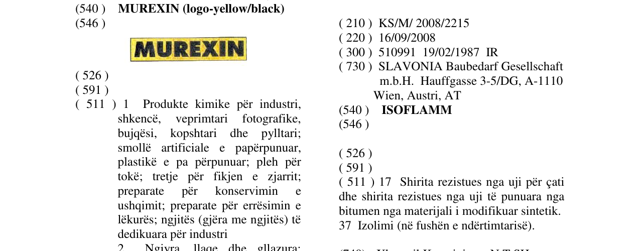 Zëri i markës ISOFLAMM në buletin
