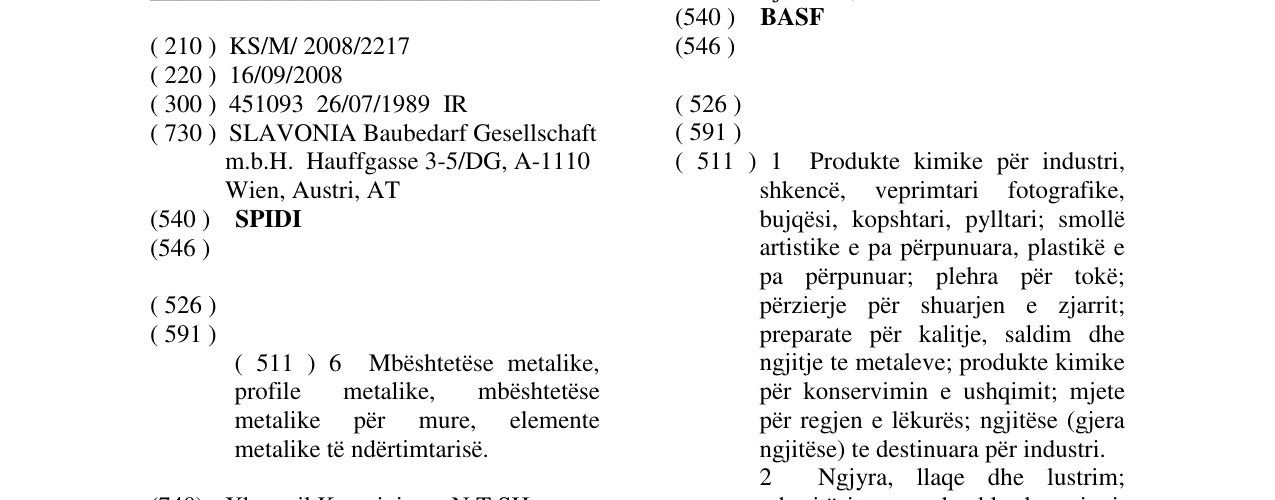 Zëri i markës SPIDI në buletin