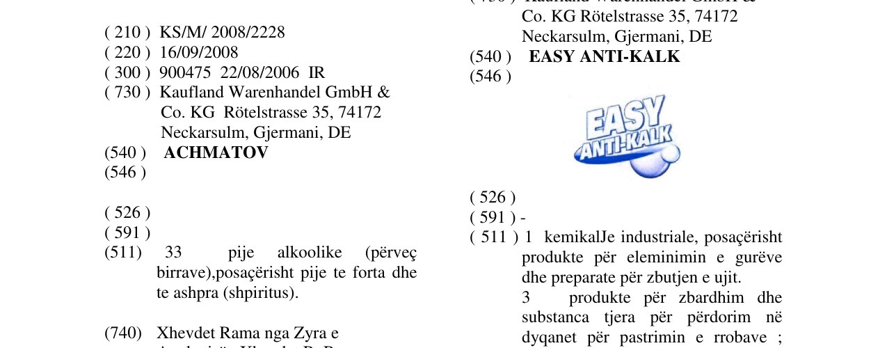 Zëri i markës ACHMATOV në buletin