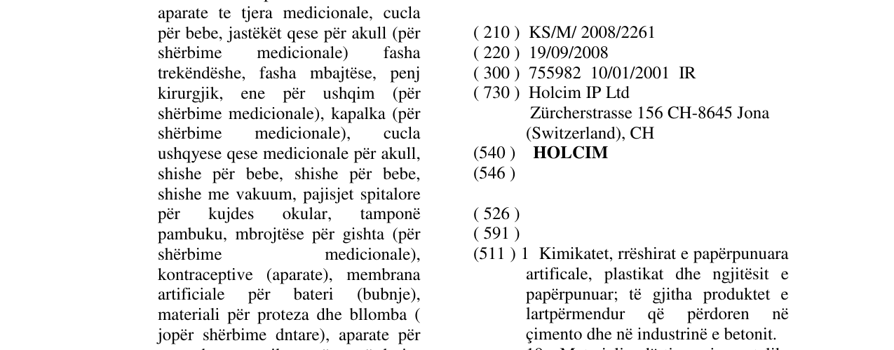 Zëri i markës HOLCIM në buletin
