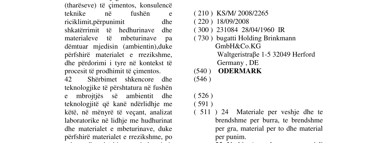 Zëri i markës ODERMARK në buletin