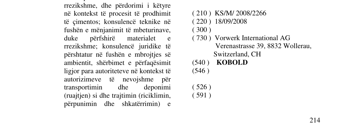Zëri i markës KOBOLD në buletin