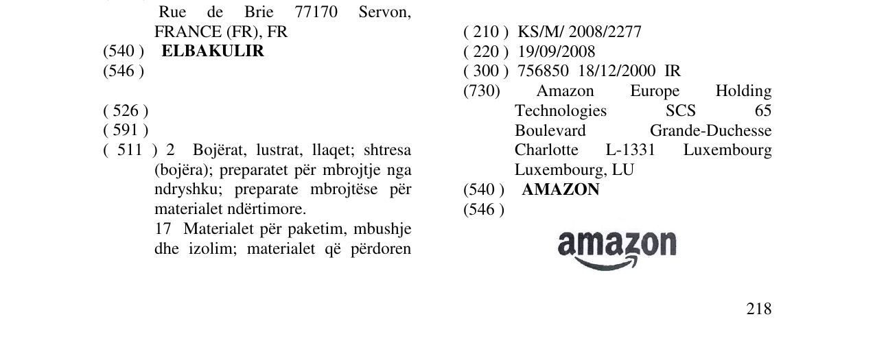 Zëri i markës AMAZON në buletin