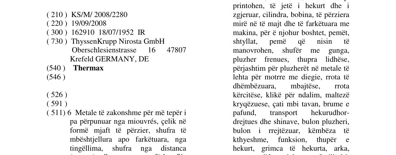Zëri i markës Thermax në buletin