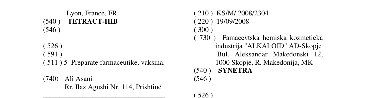 Zëri i markës SYNETRA në buletin