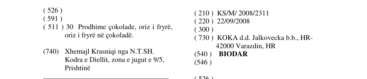Zëri i markës BIODAR në buletin