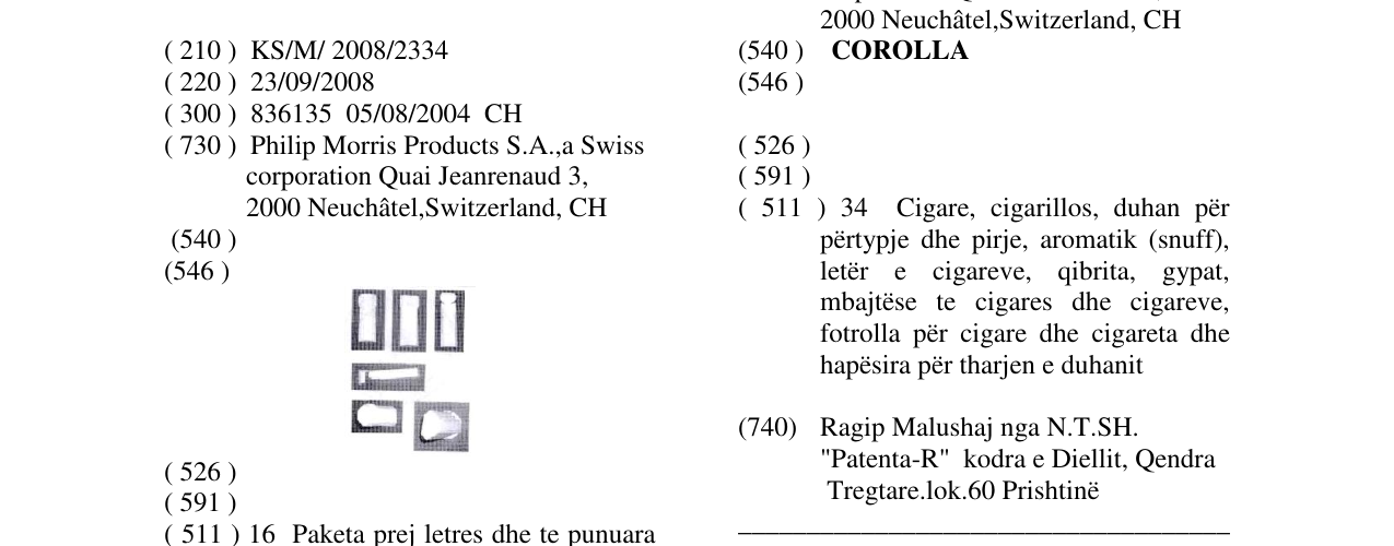 Zëri i markës Markë figurative në buletin