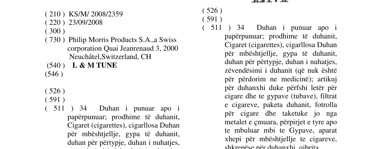 Zëri i markës L & M TUNE në buletin