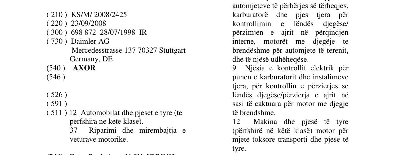 Zëri i markës AXOR në buletin