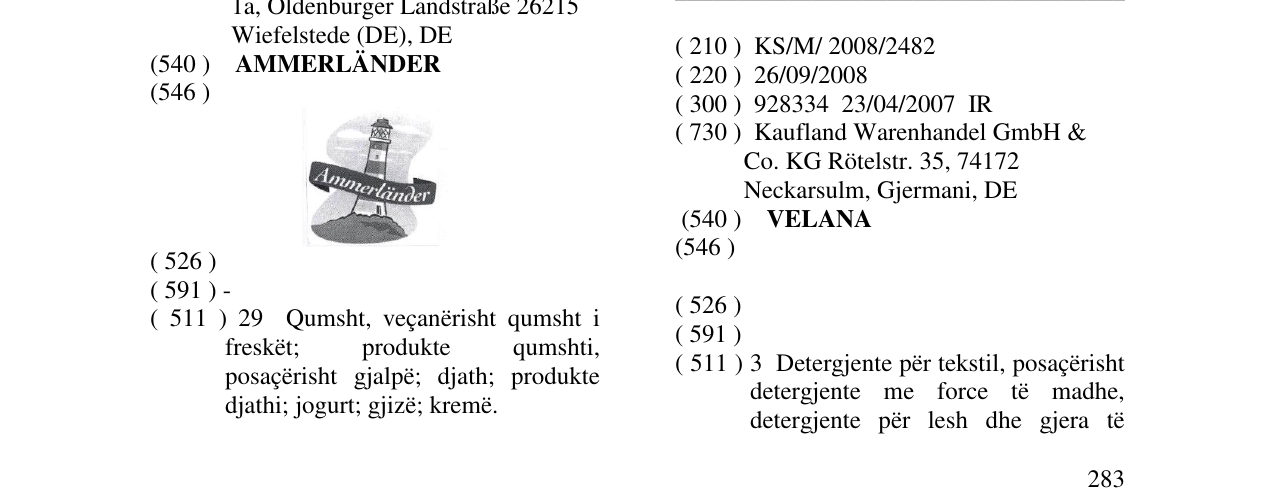 Zëri i markës VELANA në buletin