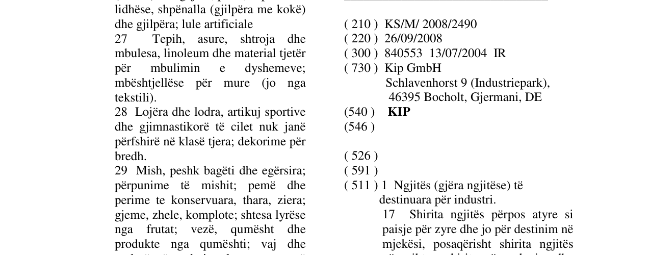 Zëri i markës KIP në buletin