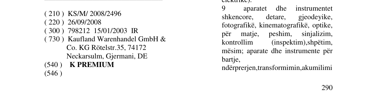 Zëri i markës K PREMIUM në buletin