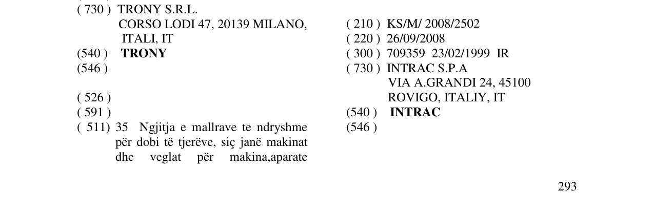 Zëri i markës INTRAC në buletin