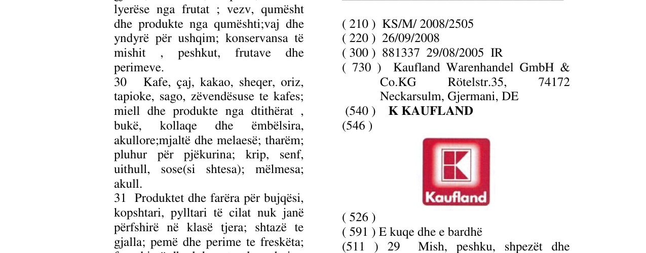 Zëri i markës K KAUFLAND në buletin