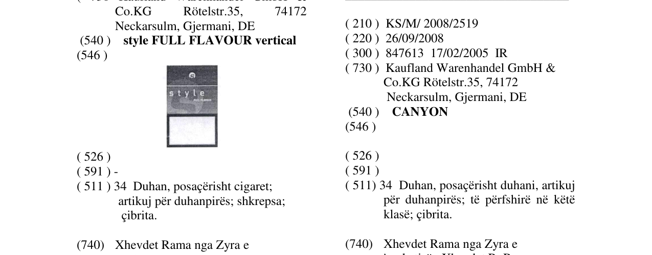 Zëri i markës CANYON në buletin