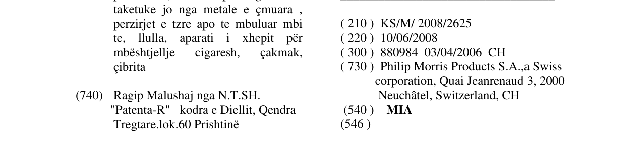Zëri i markës MIA në buletin