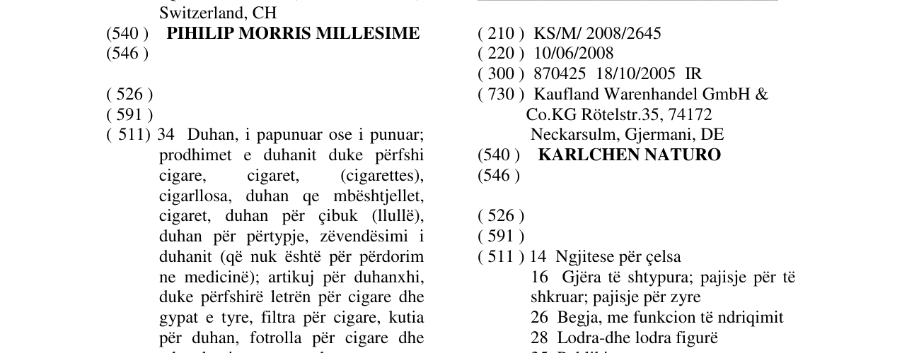 Zëri i markës KARLCHEN NATURO në buletin