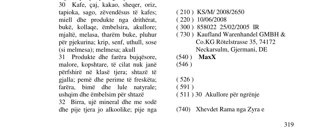 Zëri i markës MaxX në buletin