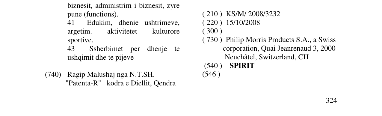 Zëri i markës SPIRIT në buletin