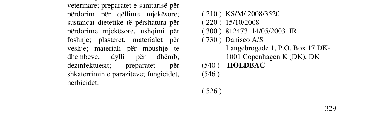 Zëri i markës HOLDBAC në buletin