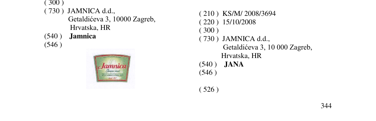 Zëri i markës JANA në buletin