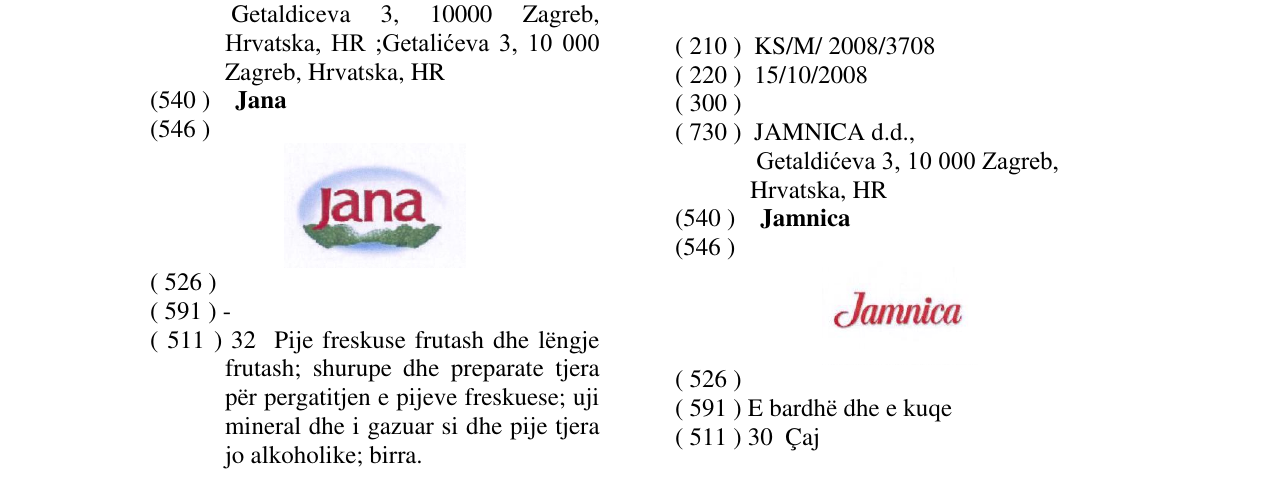 Zëri i markës Jamnica në buletin