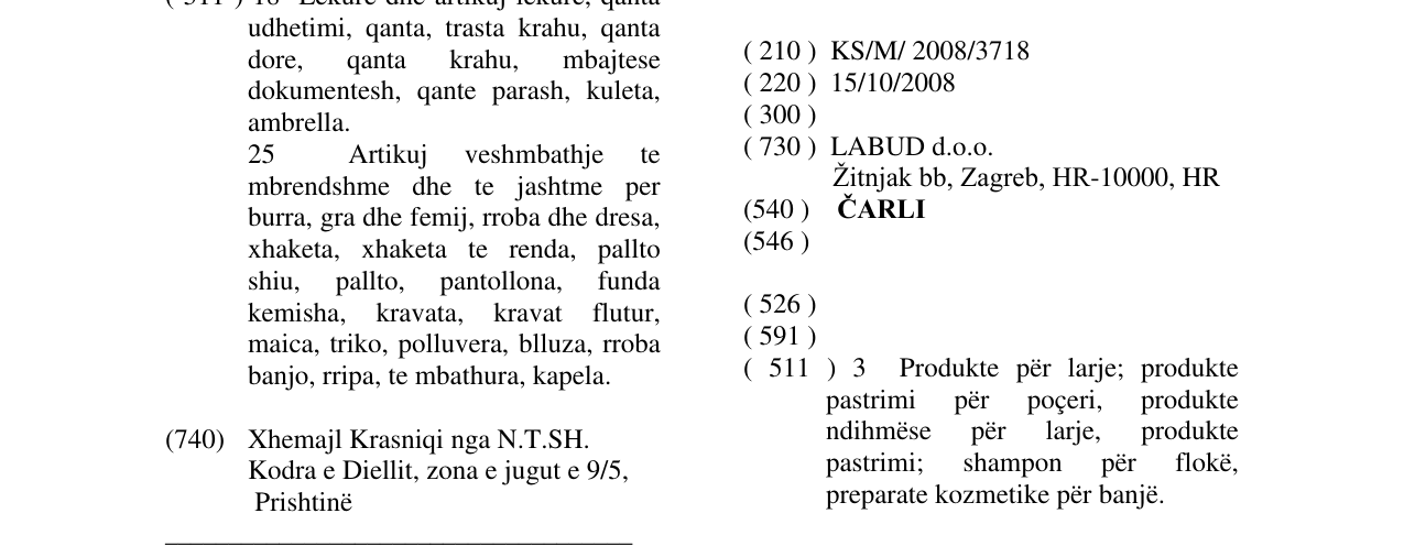 Zëri i markës ČARLI në buletin