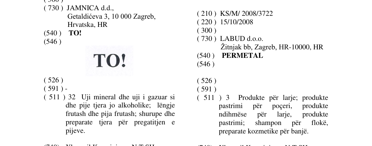 Zëri i markës PERMETAL në buletin