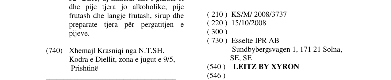 Zëri i markës LEITZ BY XYRON në buletin