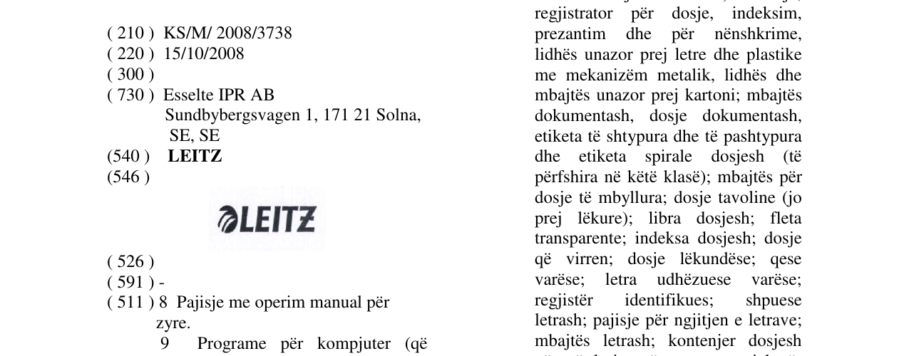 Zëri i markës LEITZ në buletin