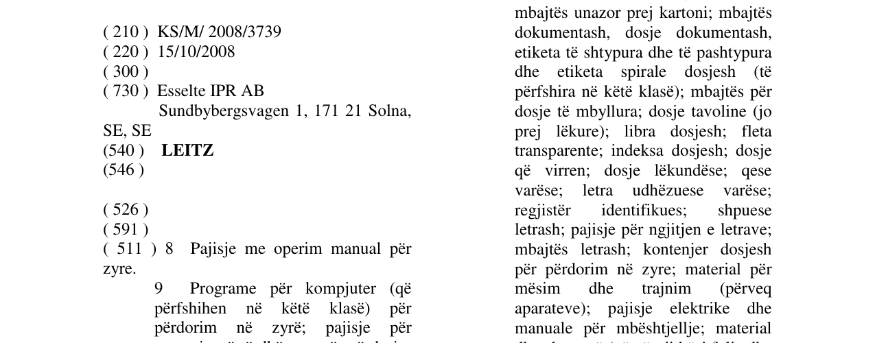 Zëri i markës LEITZ në buletin